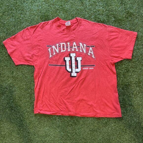 VTG 80’s Indiana Hoosiers Single Stitch Graphic Tee Shirt Mens XXL Made in USA - Picture 1 of 12